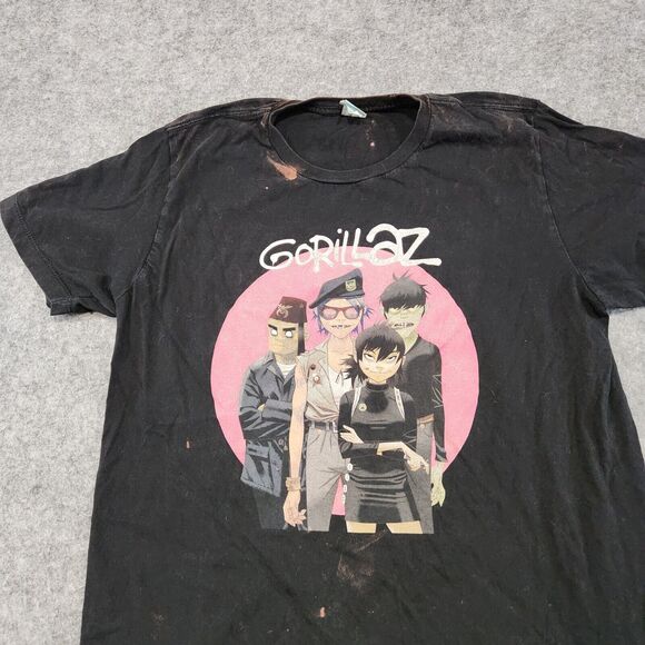 VTG Y2K 2000s Gorillaz Mens‎ L Large Music Band Concert Tour Graphic T Shirt - Picture 2 of 12